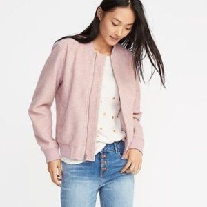 Old Navy Bomber Jacket Textured Pink Jacquard
